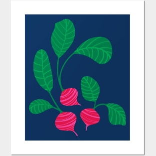 CRAZY RADISHES Fun Healthy Vegetable Veggie Pink Red Green - UnBlink Studio by Jackie Tahara Posters and Art